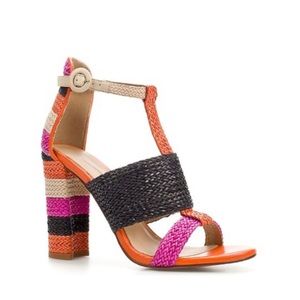 Zara | Woven Raffia Heels | Size: 38